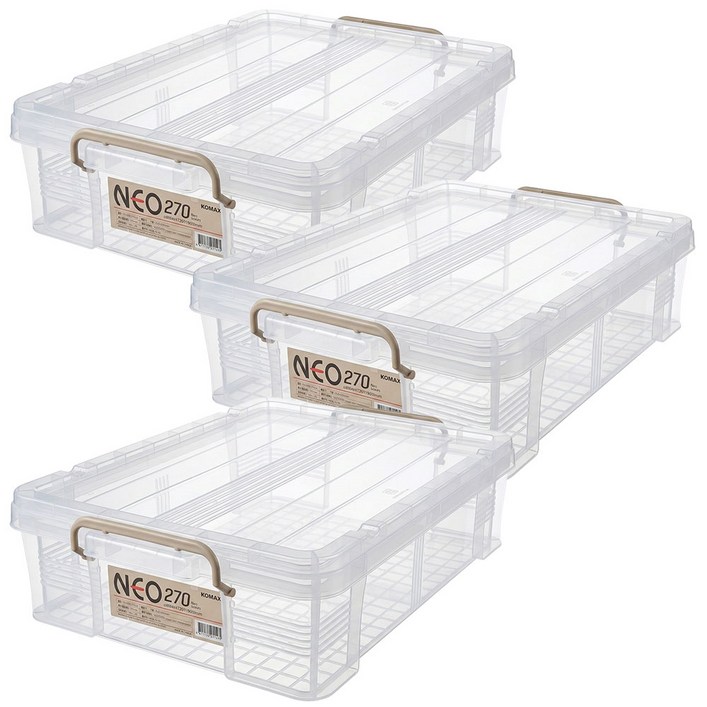 코멕스 국내생산 네오박스 리빙박스, 3개, 베이지