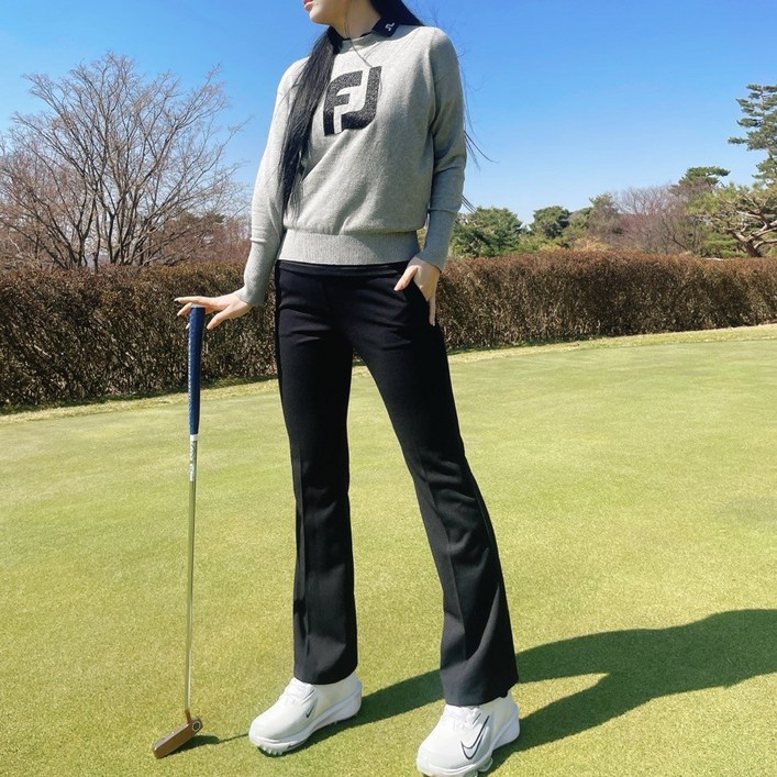 여성 부츠컷 골프바지 넓은밴딩 바지 뱃살커버 팬츠 빅사이즈5599 골프연습복 사계절 간절기용