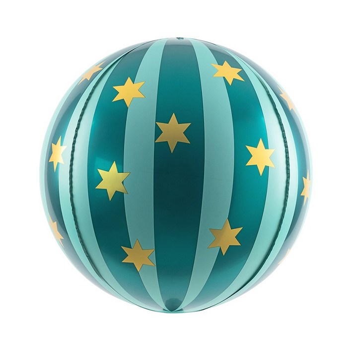 하늘풍선파티 크리스마스 유럽풍 서커스 서커스패턴 옹브레 은박풍선 40cm 그린