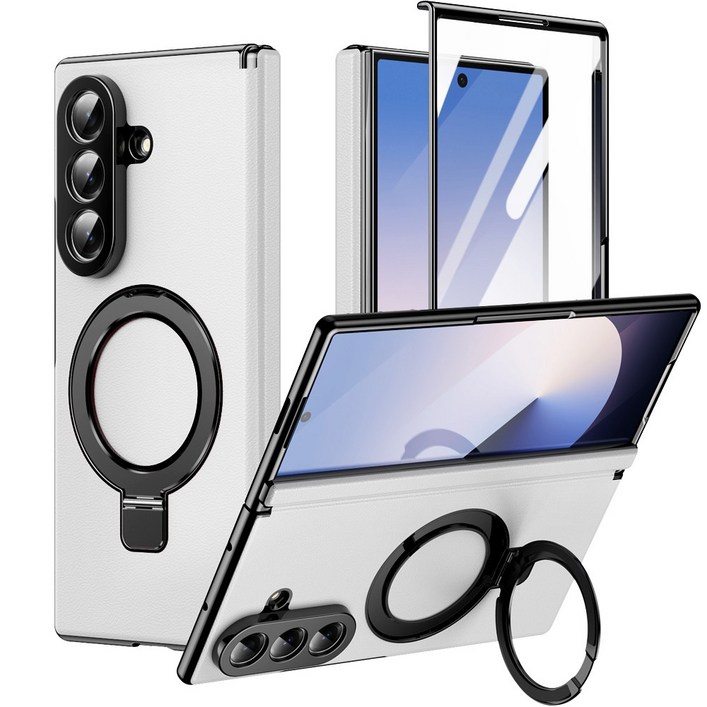 펜딕스 갤럭시 Z 폴드 힌지보호 맥세이프 링 거치대 가죽 케이스