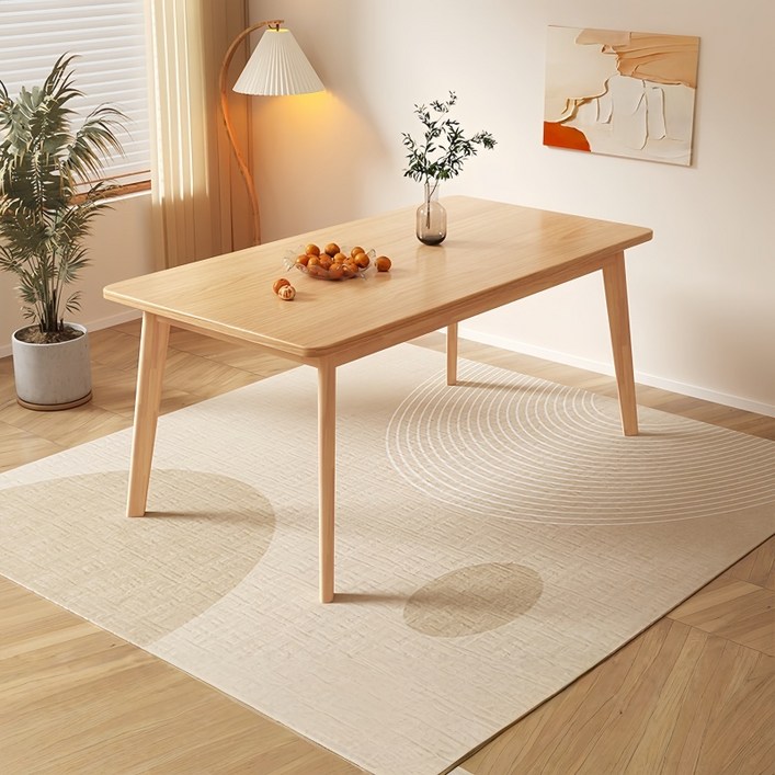 TaiStar 4~6인용 원목 식탁, 가정용 거실 테이블 T856-009