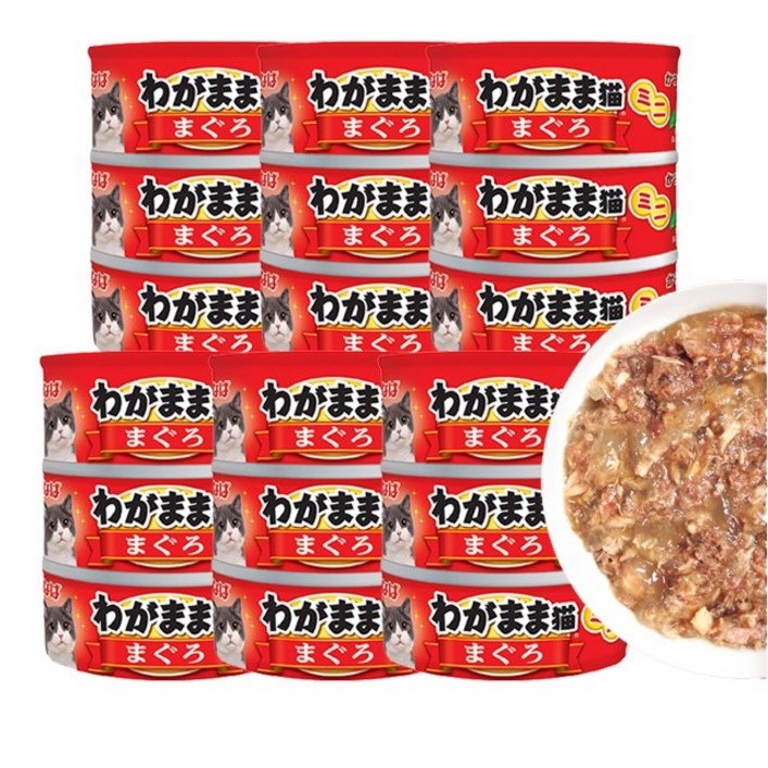 이나바 와가마마 네코 미니 고양이 참치캔, 18개, 60g, 참치