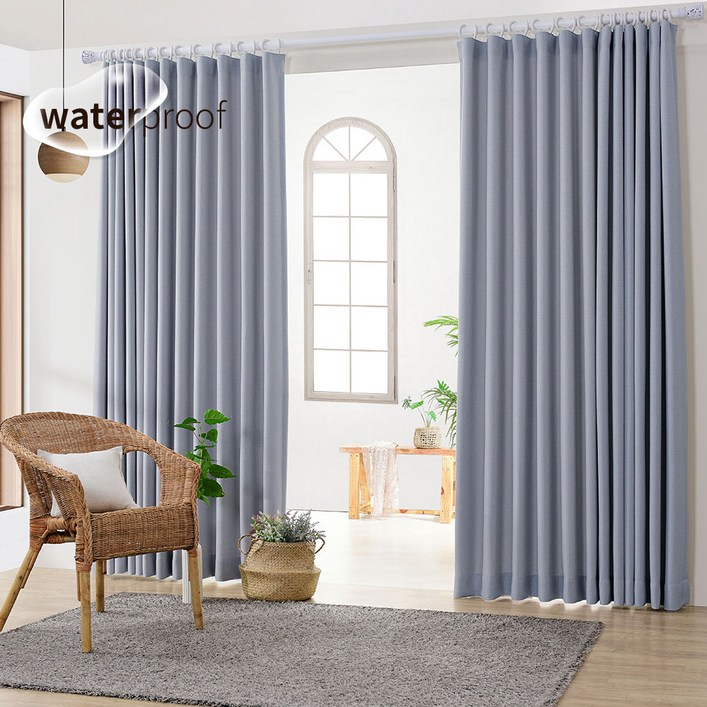 아로아 미란다커튼 방수가공 먼지없는 암막커튼 2장 열차단 자석끈증정 거실 안방 사계절 암막 핀형 커텐 형상기억