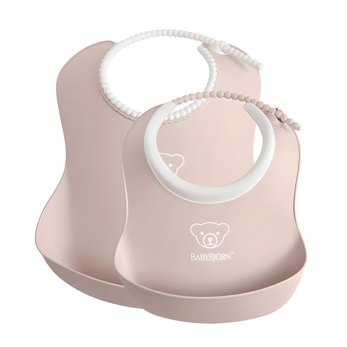베이비뵨 베이비 빕  스몰 빕 턱받이 스타팅세트, 파우더핑크, 2개입, 1세트