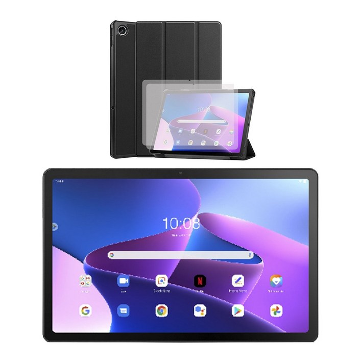 레노버 K10 프로 태블릿 10.61형 4G 2K IPS, 옥타코어, 한국어 지원 가능, 글로벌 버전 + LEPOID 슬림 보호 케이스 + 강화 유리 화면 보호기 x 2