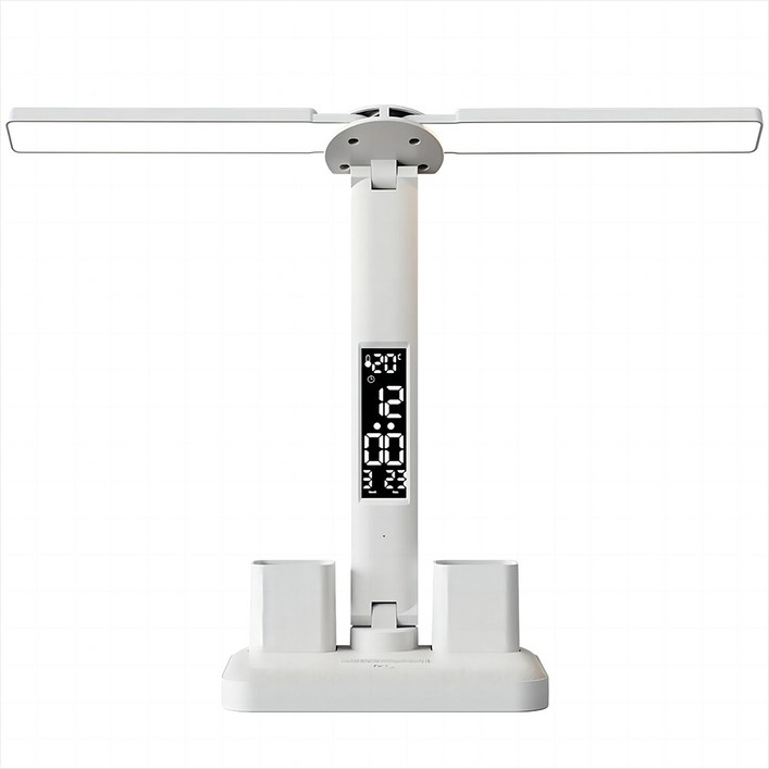 스네몬 듀얼캡 LED 블루라이트 차단 무선 학습용 책상 스탠드, 화이트 스네몬 듀얼캡 LED 블루라이트 차단 무선 학습용 책상 스탠드, 화이트