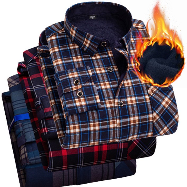장바9니 남성 체크 기모셔츠 따듯한 남자겨울남방