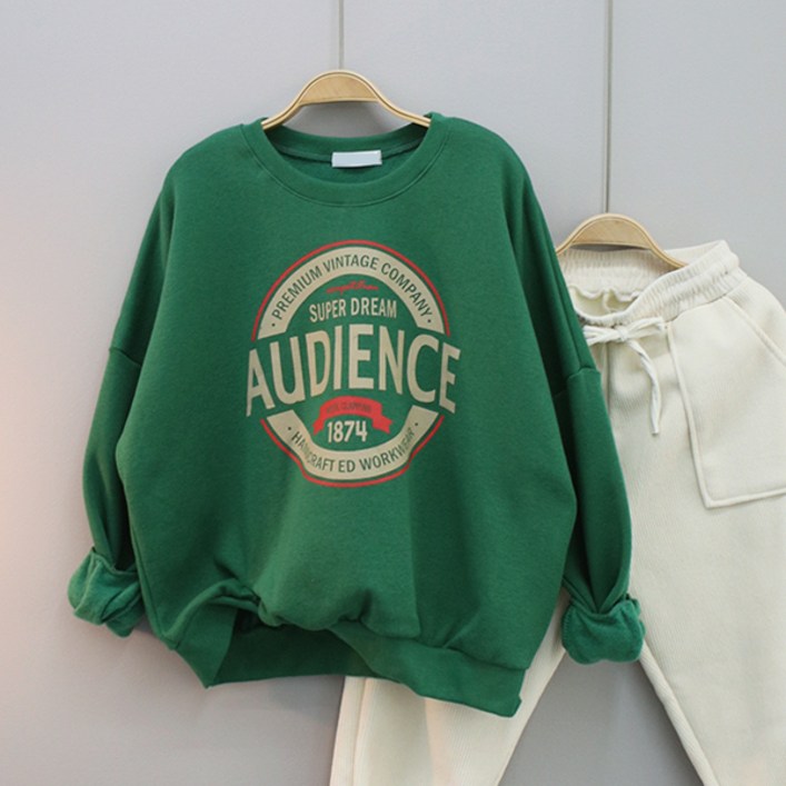 달콩 여성 빅사이즈 겨울티 도톰 따뜻한 슈퍼드림오버핏기모맨투맨기모