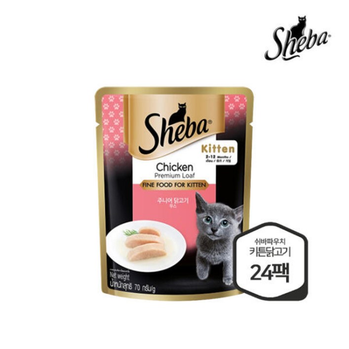 쉬바 고양이 주식 파우치, 단일상품, 70g, 24개