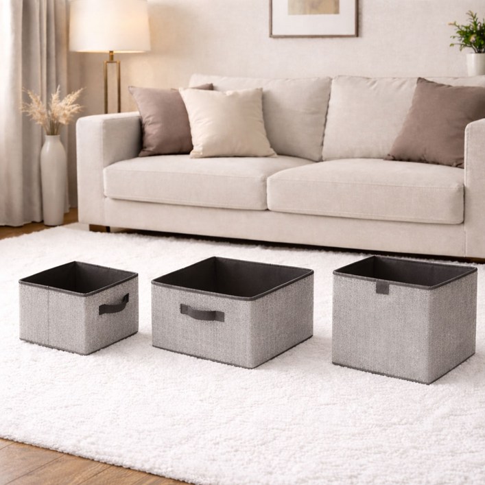 실버미어 접이식 패브릭 수납박스 오픈형 2P