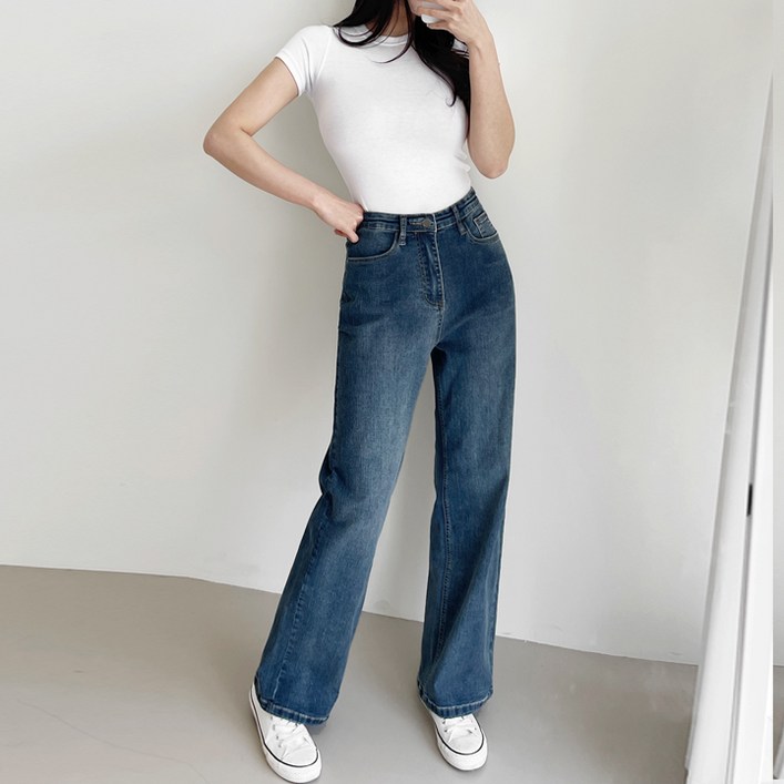 가비진 여성용 스판 롱기장 일자 청바지 가비진 여성용 스판 롱기장 일자 청바지