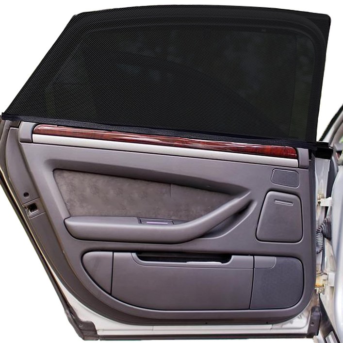 AYOUOK 차량용 자동차 커튼 운전석 창문,차량 햇빛가리개 창문형 방충망 커튼,앞창문 2개뒷 창문 2개 , XZYZQH004, 4개, 블랙