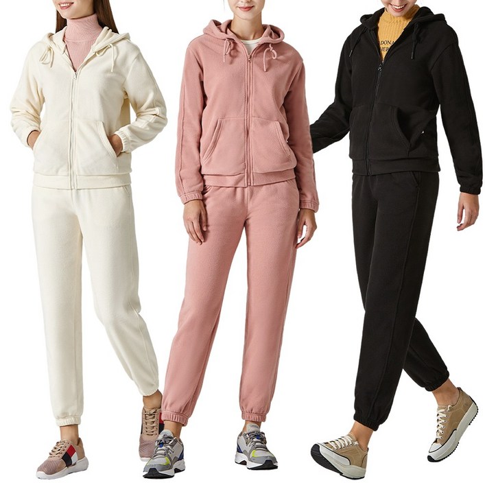 여성 후리스 후드집업 조거팬츠 트레이닝 셋트