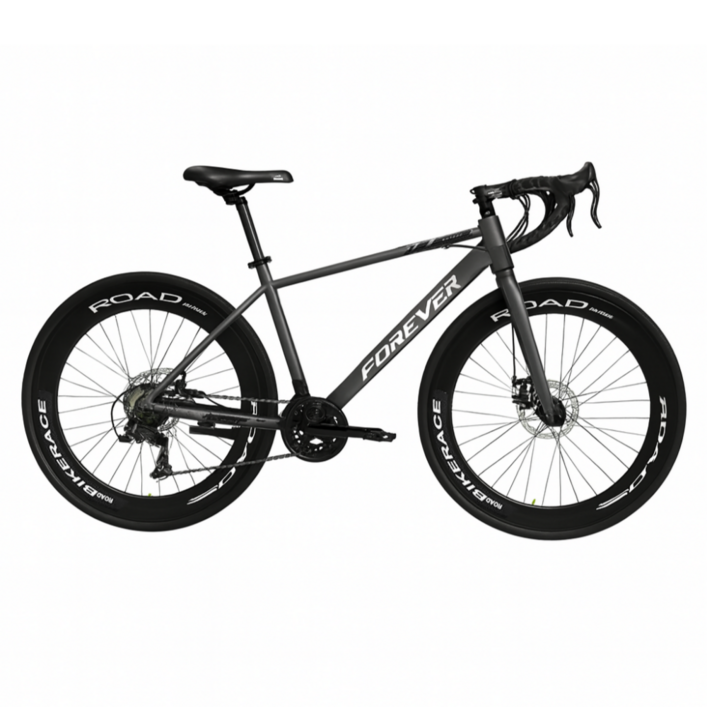 루니브 프리미엄 입문용 사이클 24단 27단 중학생 고등학생 성인용 로드자전거, 1개, 170cm, 27단 미스트그레이