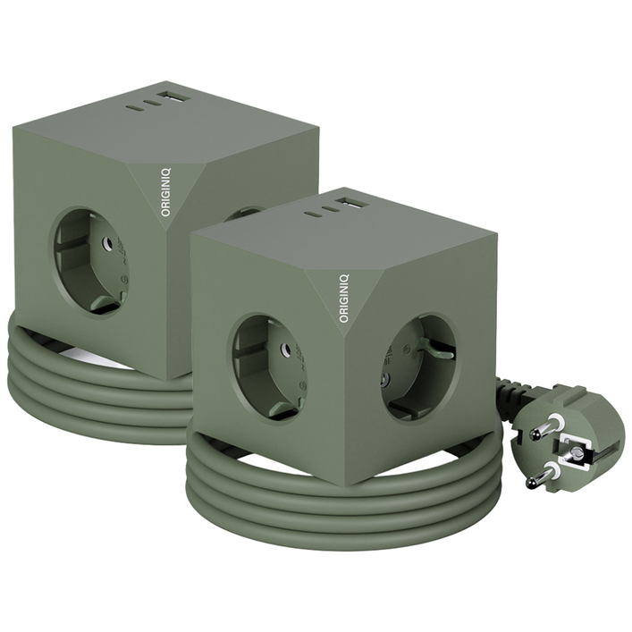 오리지니크 고속충전 고용량 멀티어댑터 USB 유선 멀티탭 3.0m 2개세트, 딥그린X2개(유선3.0M), 1개, 3m