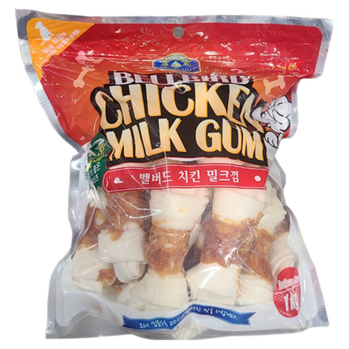 벨버드 강아지 치킨 밀크껌 미디움