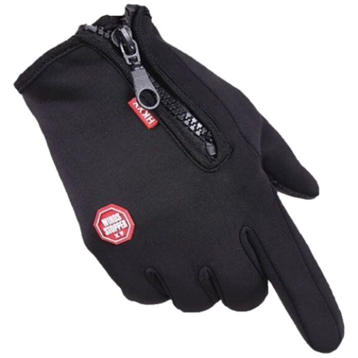 솔린트 자전거 겨울장갑 스마트 터치 기모, 1개, 블랙