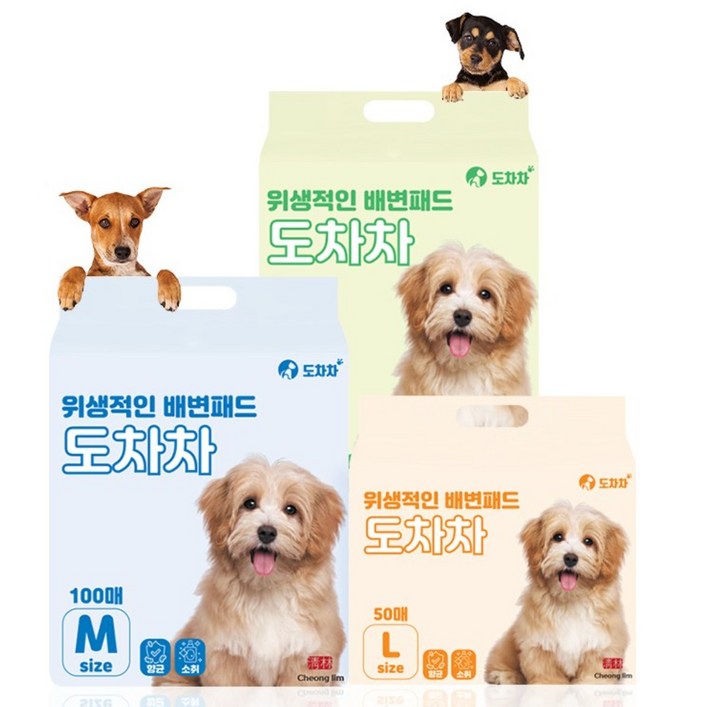 도차차 강아지 반려견 애견 배변패드 100g, 50g, 18g, 6개, 20개입
