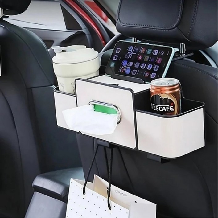 트렌드온 폰거치 컵홀더 차량수납함, 아이보리, 1개