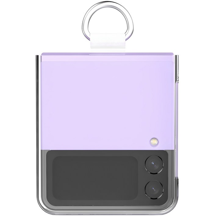 로랜텍 Z플립 변색방지 크리스탈 힌 클리어 하지드 휴대폰 케이스  키링 세트