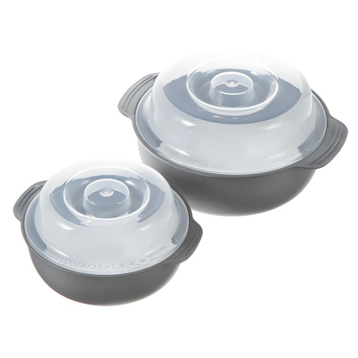 코멧 전자레인지 찜기 세트 그레이 550ml1200ml