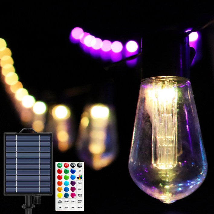비상 RGB 루프탑 LED 태양광 정원 야외 조명 전등, 혼합색상