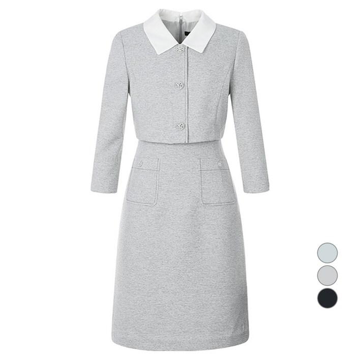 숲 여성용 스티치 배색 투웨이 슬림 원피스 SA3OPM2