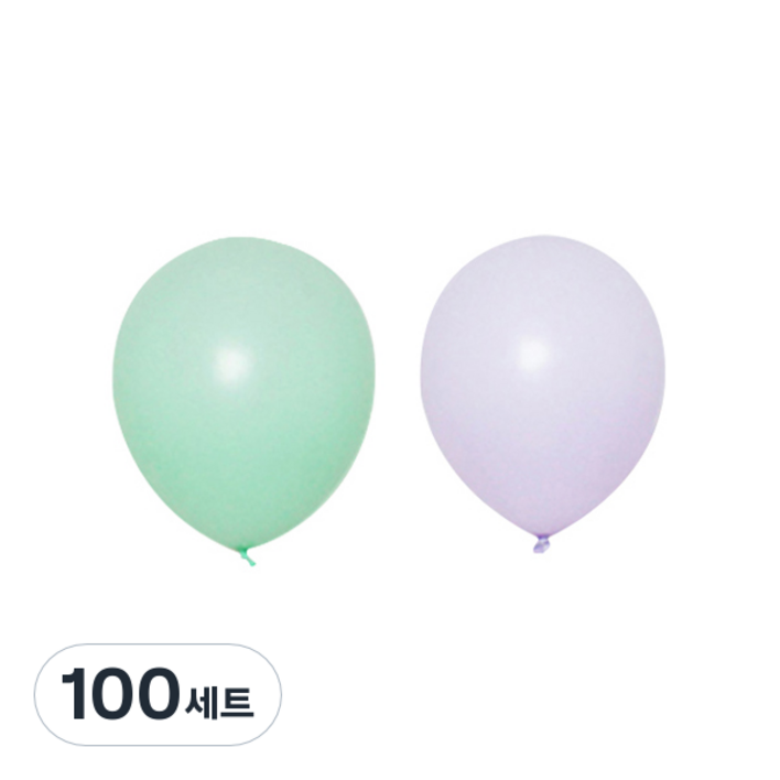 파티쇼 매트 파스텔 풍선 2종 세트 30cm, 그린, 라벤다, 100세트 파티쇼 매트 파스텔 풍선 2종 세트 30cm, 그린, 라벤다, 100세트