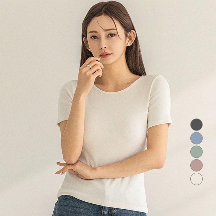 부루앤쥬디 여성용 G 앙버터 골지 반팔티 ORBTS501D