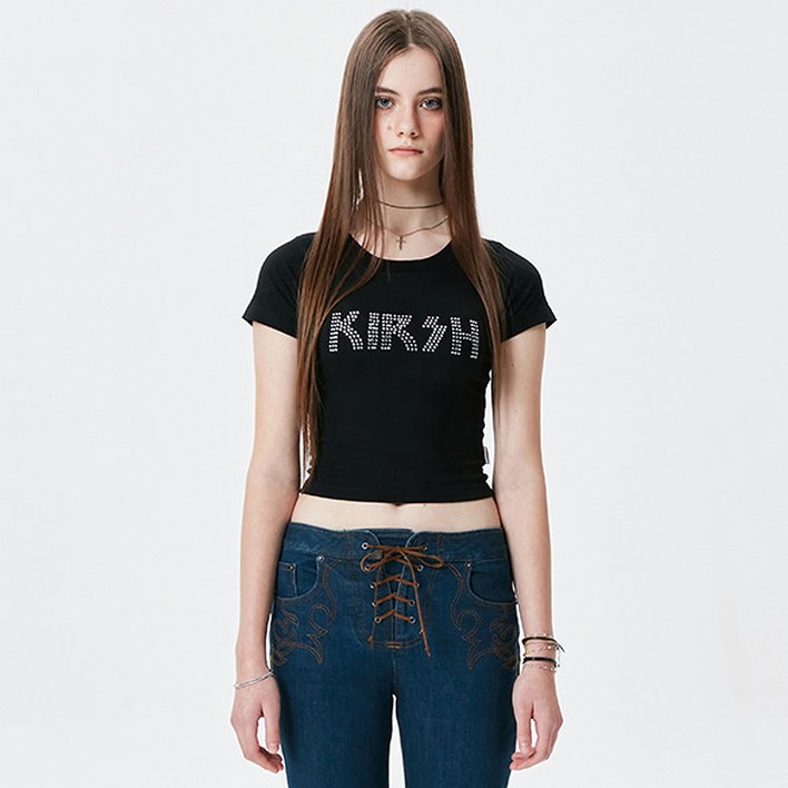 키르시 여성용 GLITTERING LOGO 반팔 티셔츠 30,100