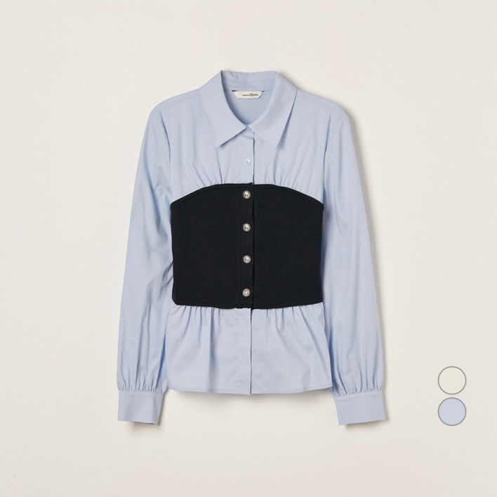 로엠 여성용 니트 베스트 매칭 셔츠