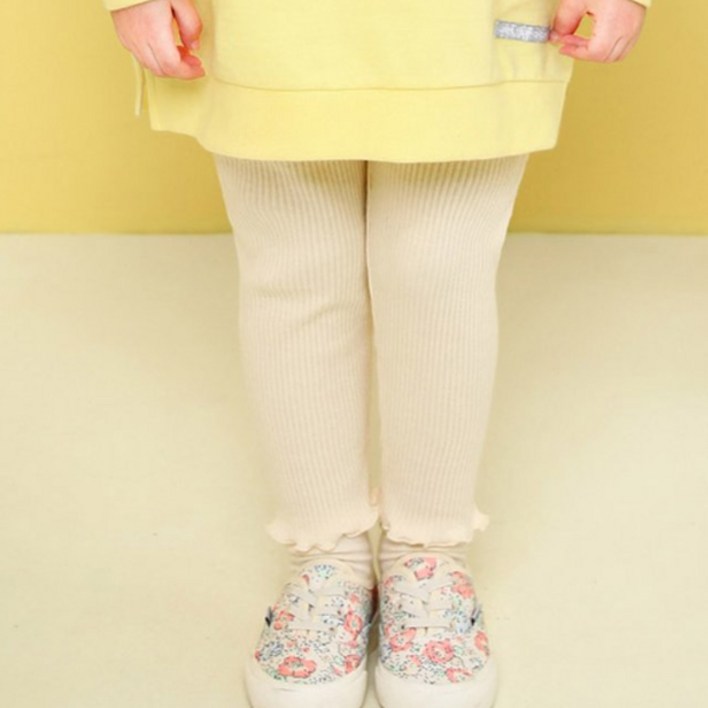 젤리스푼 여아용 심플리 웨이브 골지 레깅스