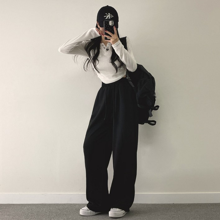 위드후이린 올데이 여성용 트레이닝 밴딩 팬츠 롱숏