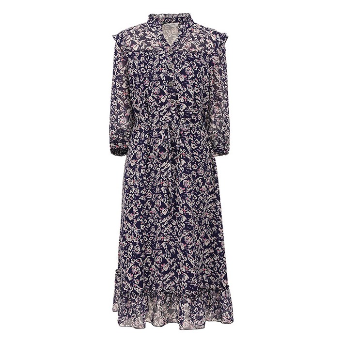 크로커다일레이디 프릴 브이넥 쉬폰 원피스 CLCMOP107