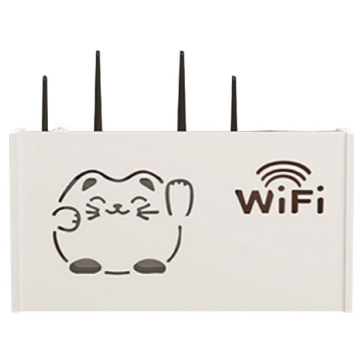 바이비드 셋톱박스 무타공 공유기 케이스, 고양이, 1개