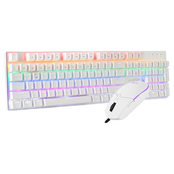 지클릭커 게이밍 키보드 적축  마우스 세트, WHITE, GMK510X SPECIAL, 일반형