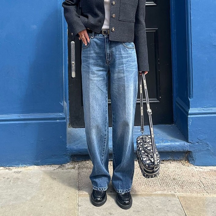 온앤온 여성용 캣워싱 슬림 데님 팬츠