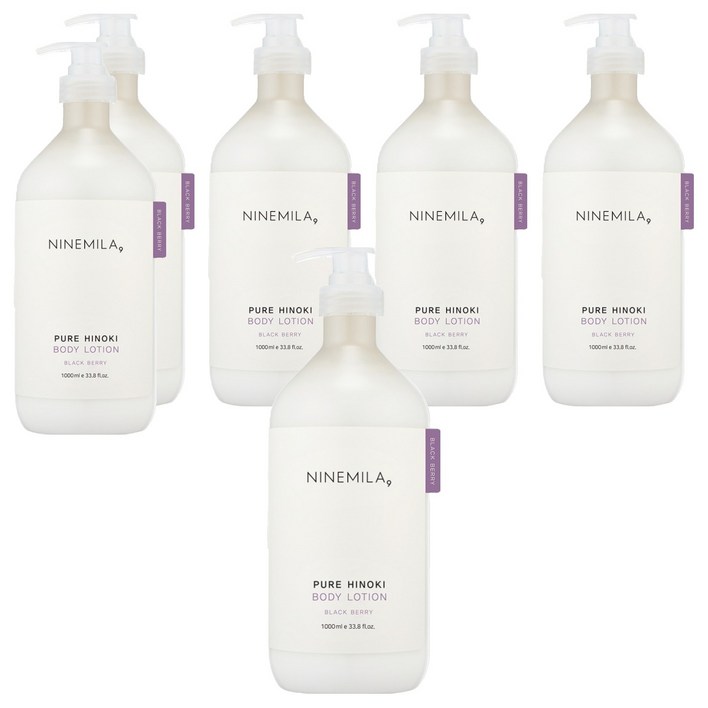 나인밀라 퓨어 히노끼 바디로션 블랙베리향, 1L, 6개
