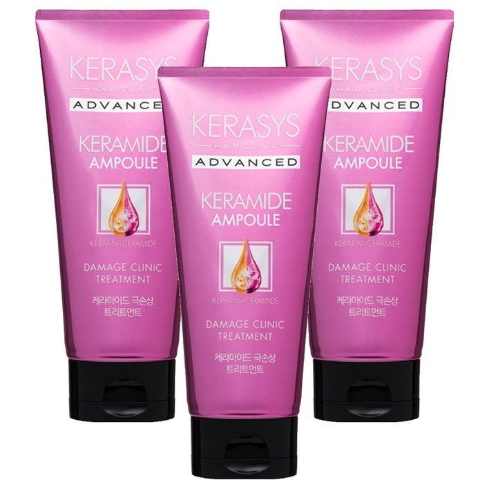 케라시스 어드밴스드 케라마이드 극손상 헤어트리트먼트, 200ml, 3개