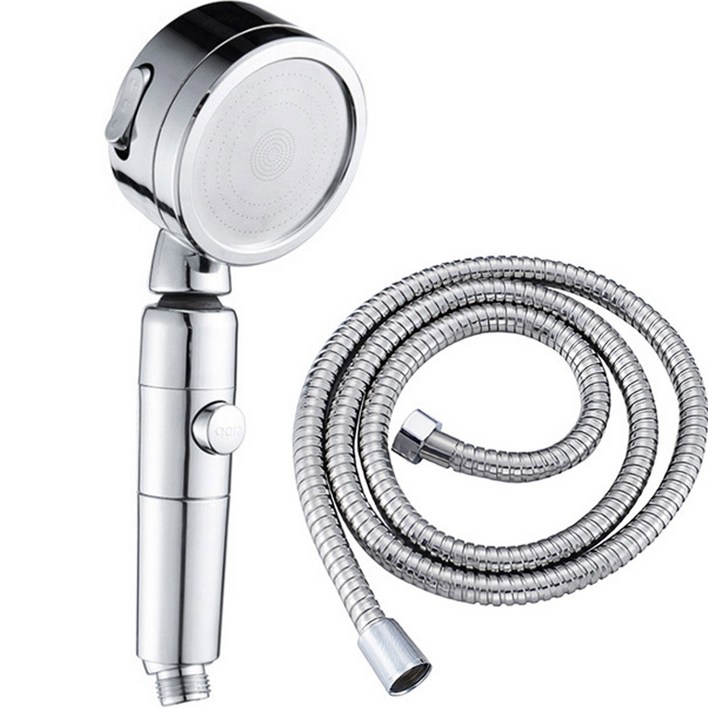 원터치 3단조절 절수 샤워헤드  스테인레스 메탈호스 1.5m