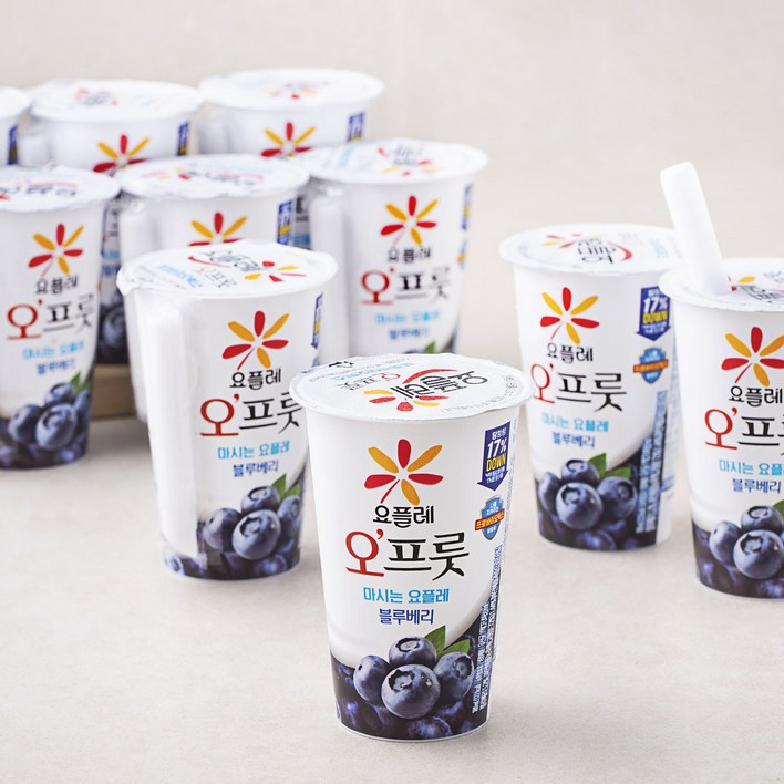 요플레 오프룻 블루베리, 180ml, 1개입, 10개