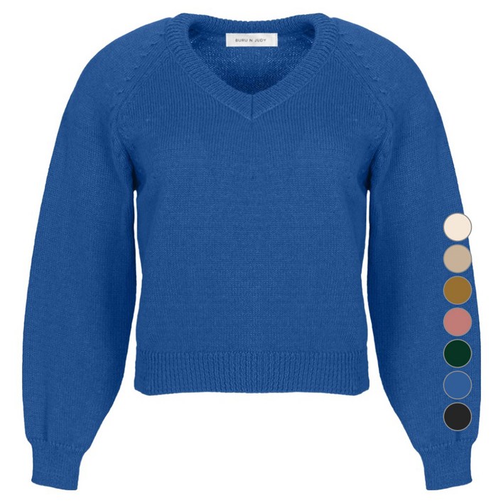 부루앤쥬디 여성용 루즈 브이넥 니트 BORJPO510A