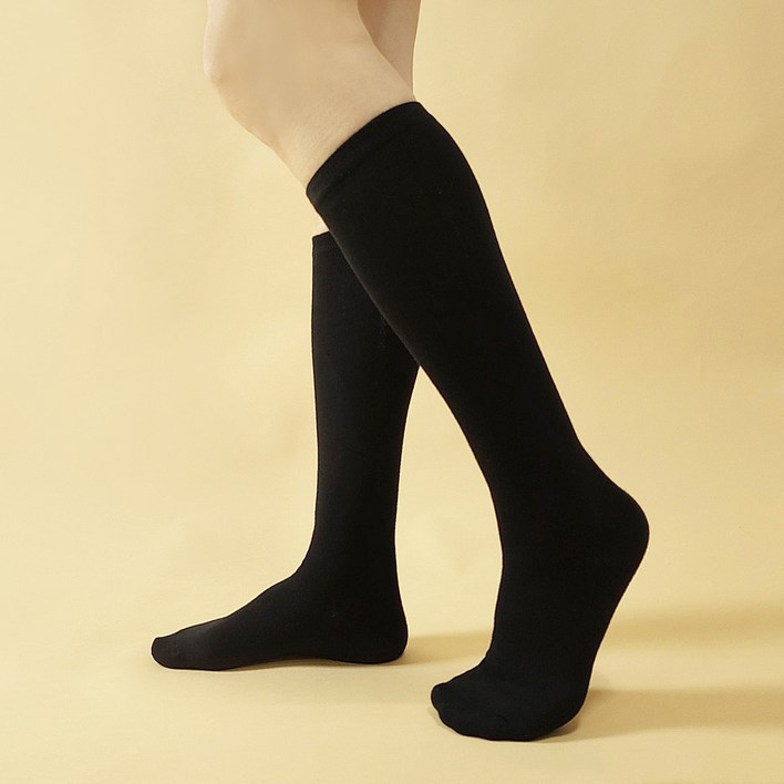 구냥씩 여성용 무지 반장목 니삭스