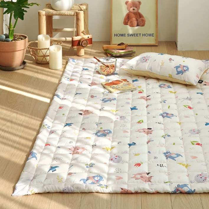 에이트룸 모달 100 미끄럼방지 밀크 유아 침대 패드