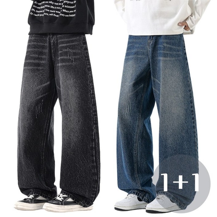 BDICOOL 남자 청바지 11 와이드 청바지 캐주얼 빈티지 데님 커브드 팬츠2630