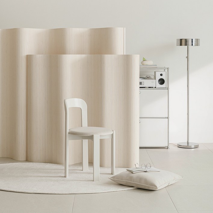 우드레이 롤러블 룸 디바이더 가림막 파티션 공간분리 가벽, 크림