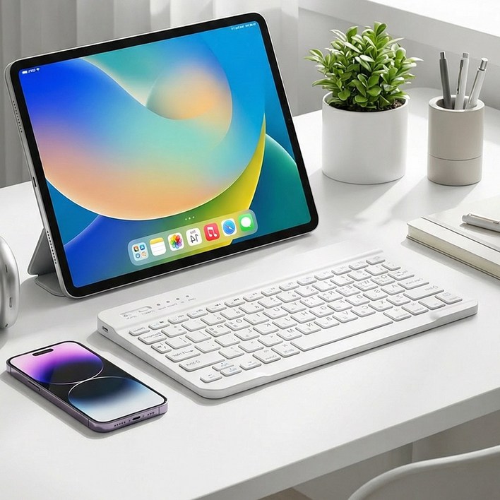 하루꿈 블루투스 무선 키보드 무소음 아이패드 태블릿 듀얼모드 C타입 멀티페어링 충전식