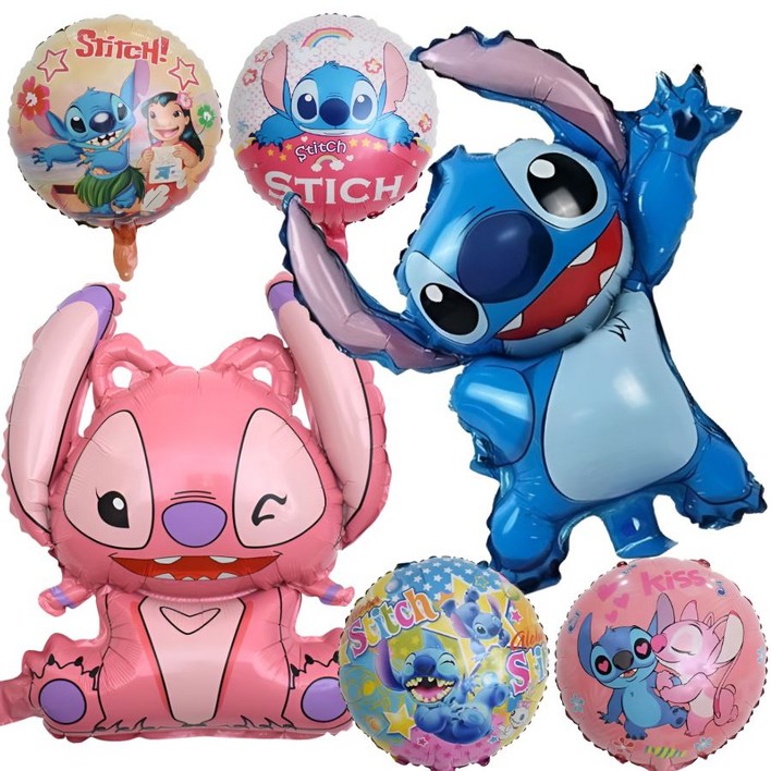 루미팝 스티치 대형 풍선 은박 호일, 1세트, 혼합6종