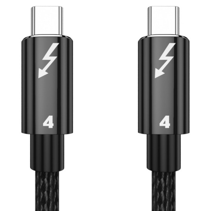 썬더볼트4 케이블 100W 8K60 40Gbps C타입 초고속 데이터전송 Thunderbolt4, 1개, 150cm, 블랙