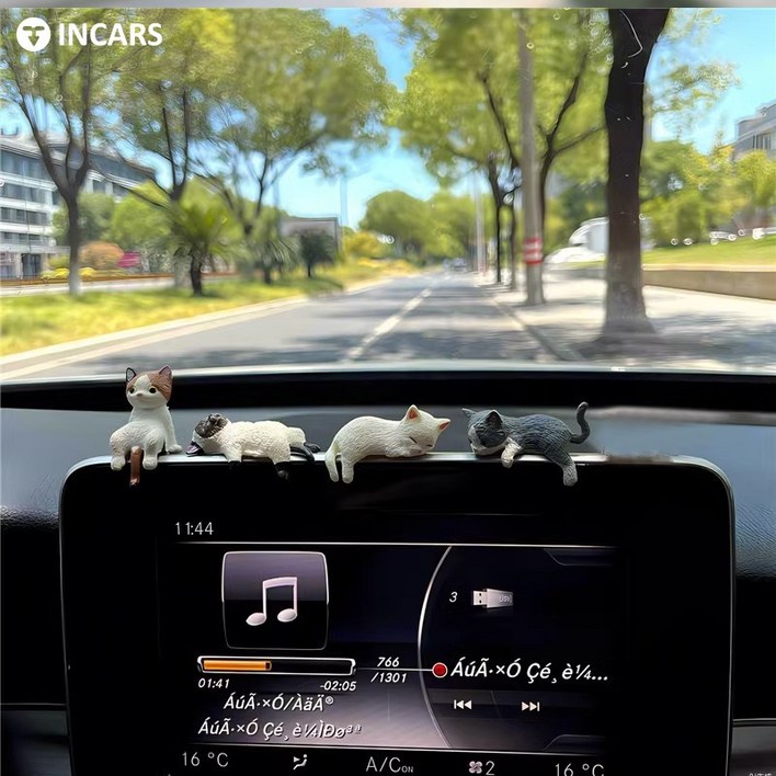 MOXI 캣팝 자동차 고양이 피규어 대쉬보드 네비게이션 장식 꾸미기 용품 소품